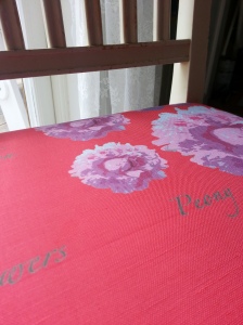 peony on red_linen_cotton canvas